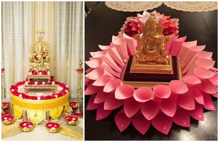 How to make paper lotus for ganpati decoration