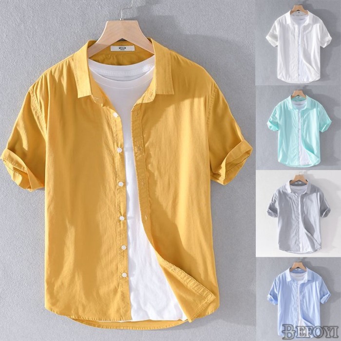 Mens short sleeve cotton dress shirts