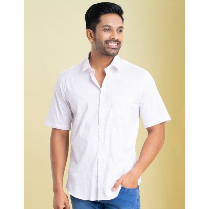 White dress shirt men's short sleeve