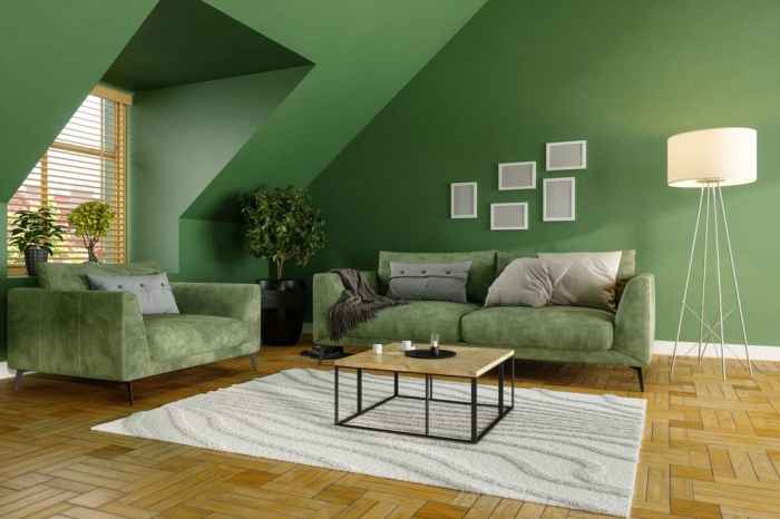 How to decorate a room with green walls