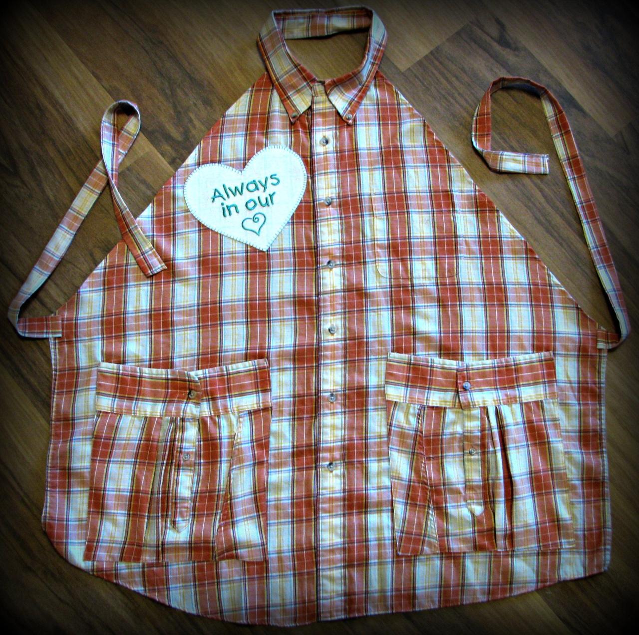 Apron made from men's dress shirt