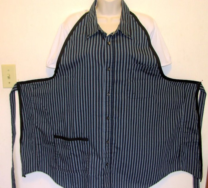 Apron made from men's dress shirt